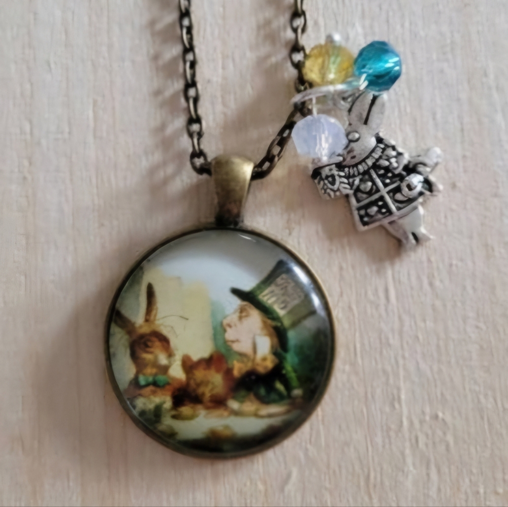 White Rabbit "Alice in Wonderland" Charm Necklace